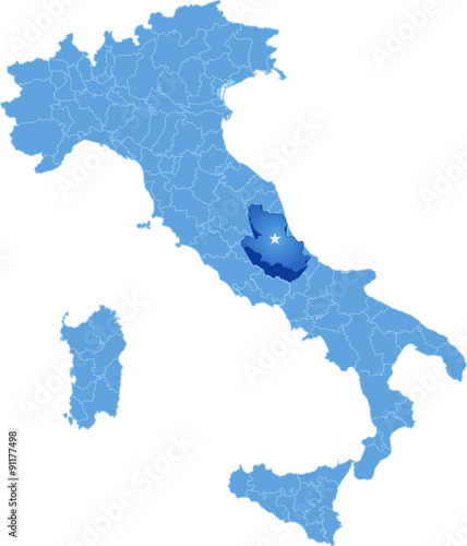 Map of Italy, LAquila