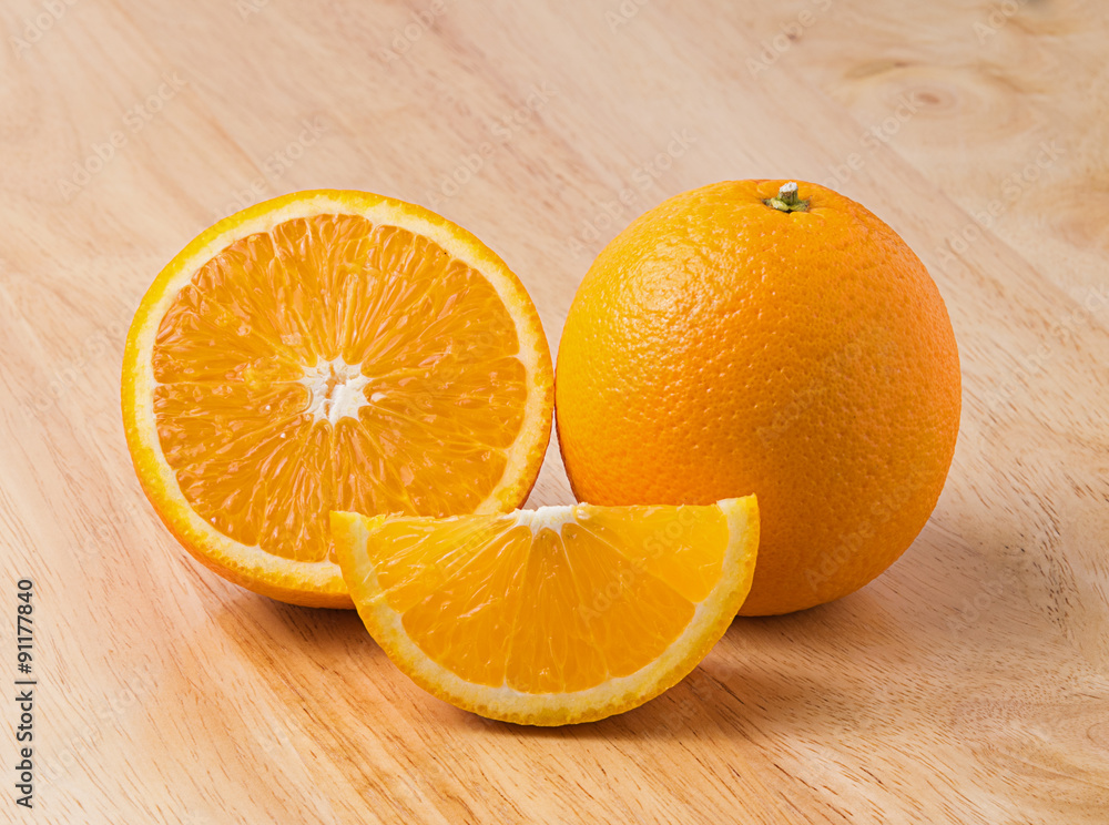 Fresh oranges on wooden background Fresh oranges on wooden background