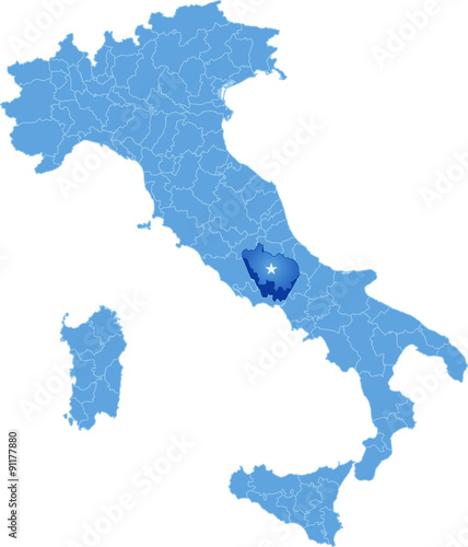 Map of Italy, Frosinone