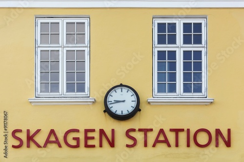 The old train station in Skagen built in the typical architectural style, Denmark  photo