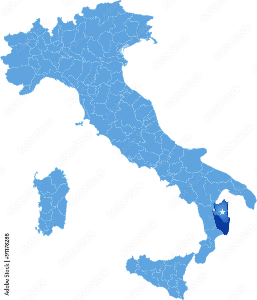 Map of Italy, Crotone