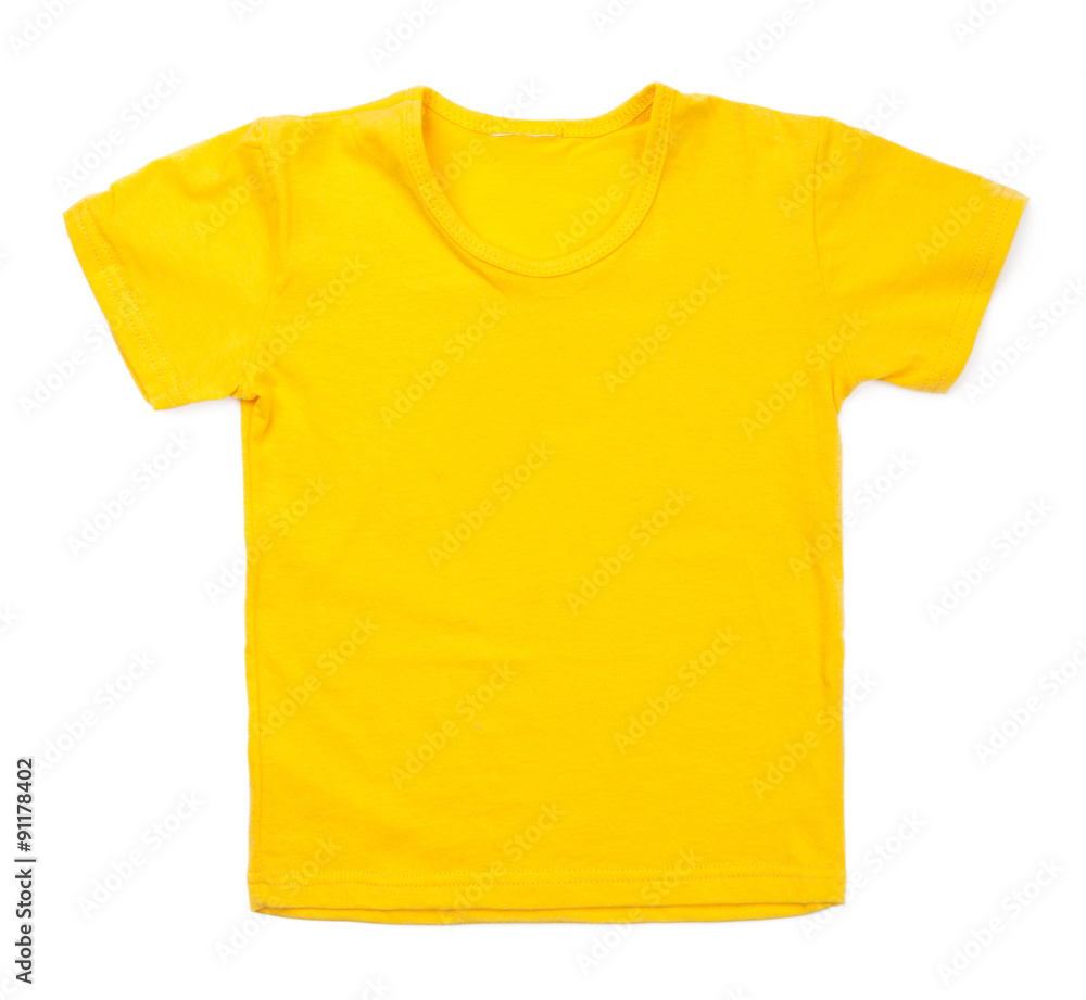 Kid yellow tshirt on white background Kid yellow tshirt on white background