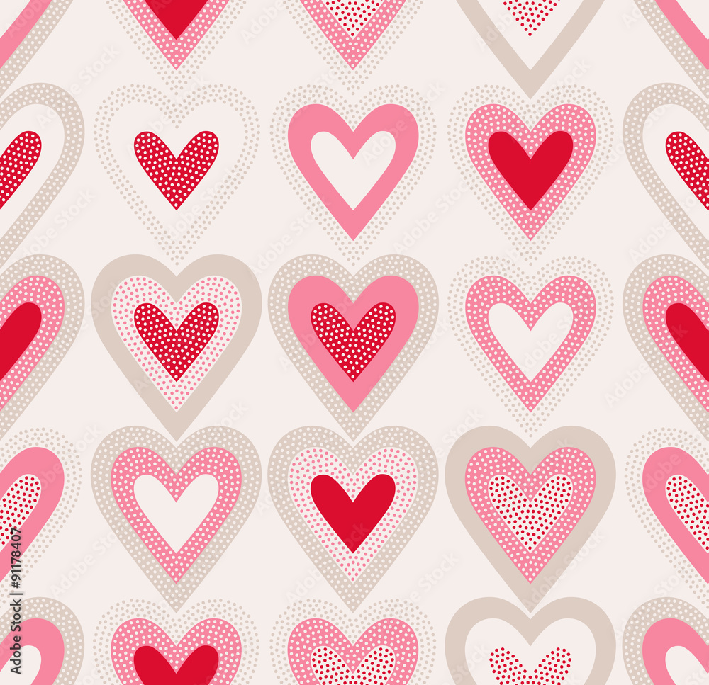 seamless dots texture heart pattern