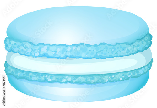 Blue macaron with cream
