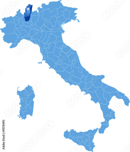 Map of Italy, Como
