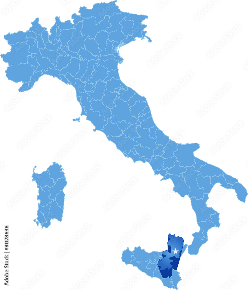 Map of Italy, Catania