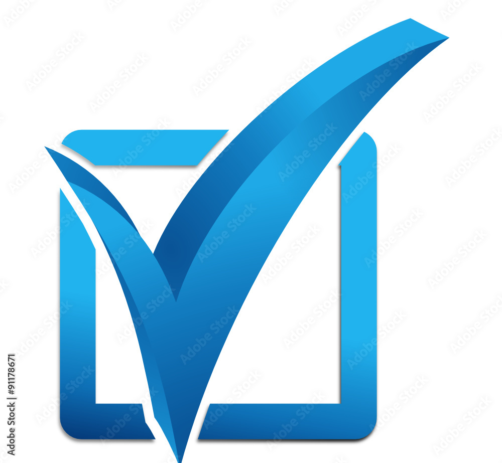 Vetor de cocher et valider symbole bleu do Stock Adobe Stock