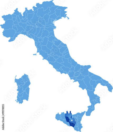 Map of Italy, Caltanissetta