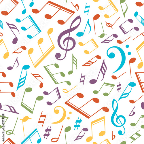 Vector musical pattern with notes