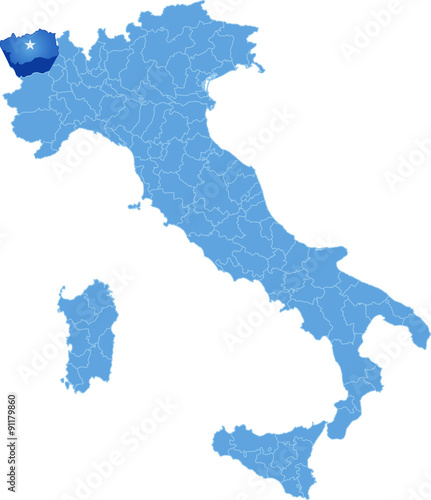 Map of Italy, Aosta province
