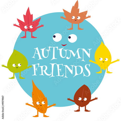 A picture of leaves with eyes and mouth