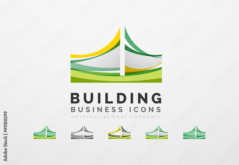 Set of real estate or building logo business icons Set of real estate or building logo business icons
