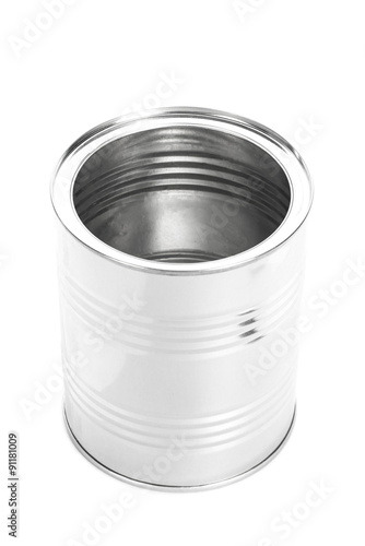 Metal Tin Can, Canned Food, isolated on white background