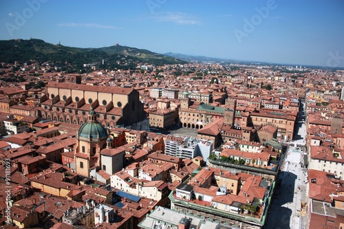Bologna vista from Asinelli Tower in Italy