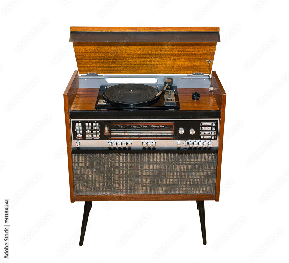 Fototapeta premium the old turntable. top view