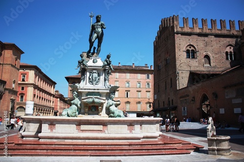 Fountain of Neptune at Piazza del Nettuno a fountain in the center of Bologna