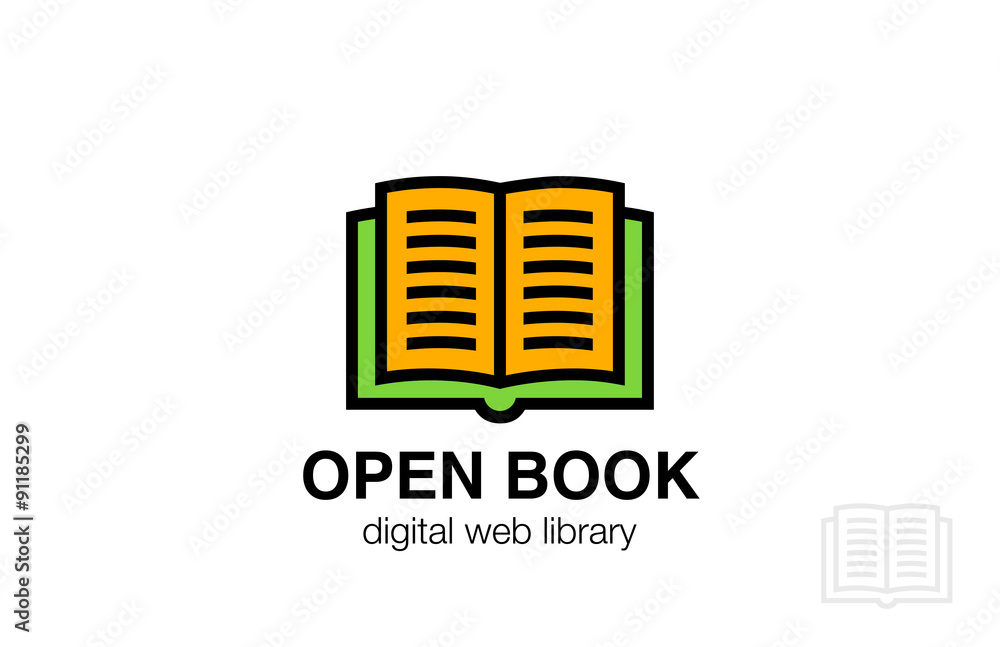 Open Book Logo abstract design vector. Education icon Open Book Logo abstract design vector. Education icon