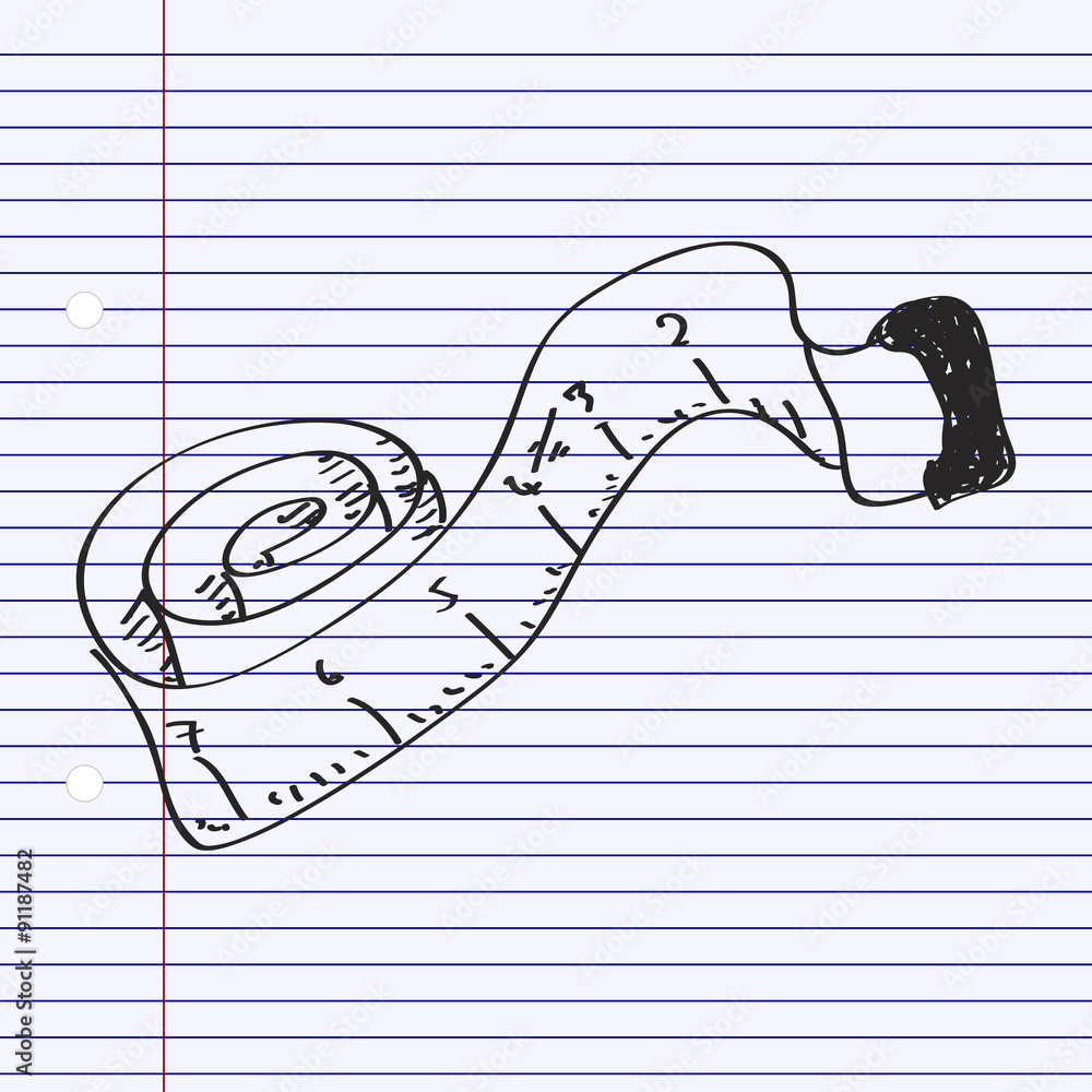 Simple doodle of a tape measure Stock Vector | Adobe Stock