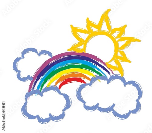 Rainbow with the sun.