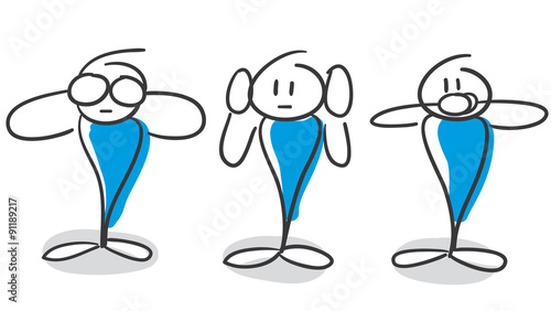 Stickfigure Figure Series Blue