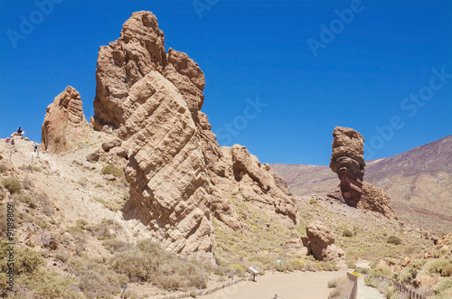 Roques de Garcia  famous volcanic landscape in Teide National Park  Tenerife  Canary islands  Spain.