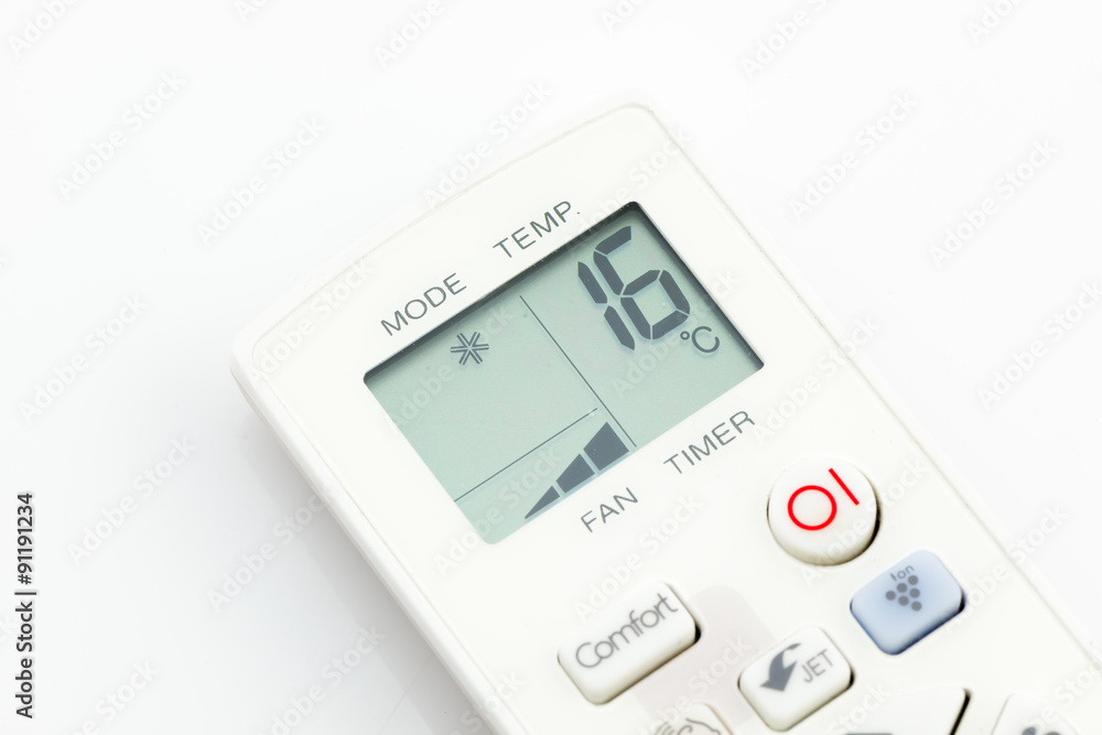remote control air conditioner on 16 degrees celsius isolated remote control air conditioner on 16 degrees celsius isolated