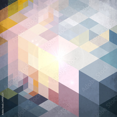 Abstract geometry blue vector grunge background