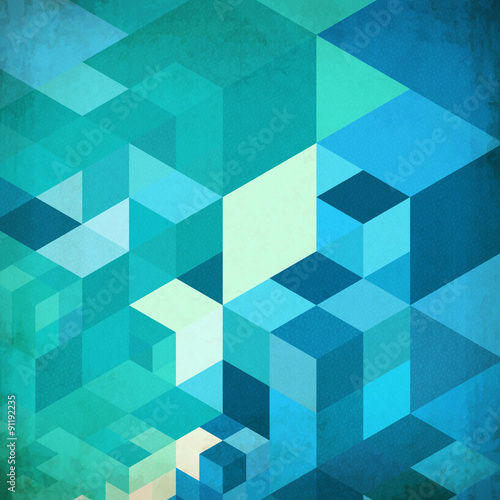 Bright abstract cubes blue vector background