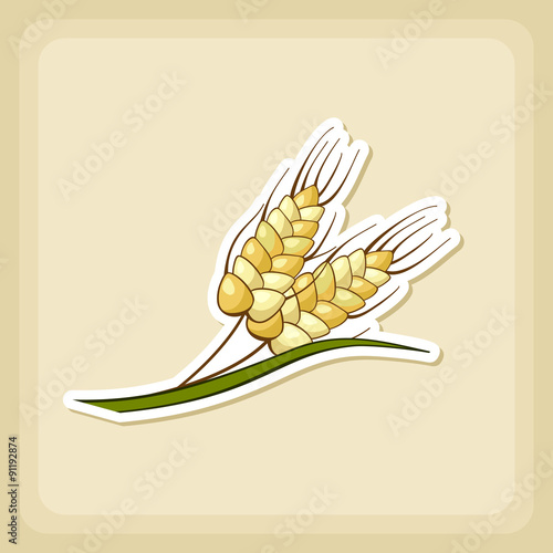 Spikelets wheat icon, Harvest Thanksgiving vector