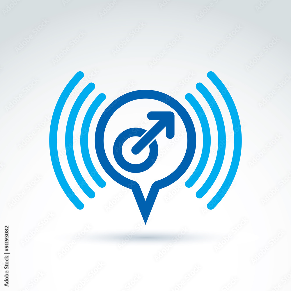 Speech bubble with a blue male sign, male gender symbol. Gay or Speech bubble with a blue male sign, male gender symbol. Gay or