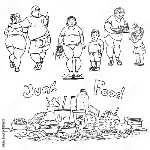 Junk food and obese people.