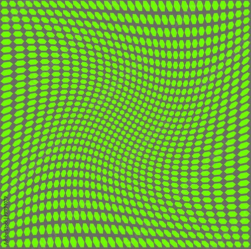 Optical illusion green on a gray background
