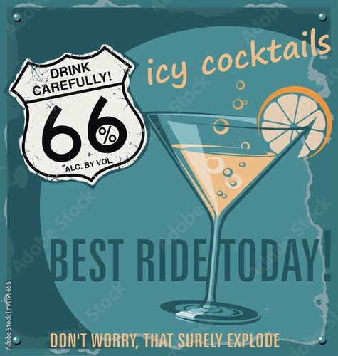 cocktail beverage poster vector, cocktail promotion