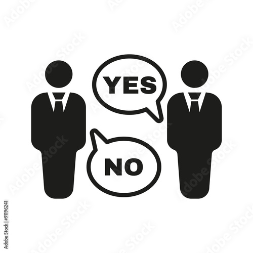 The dispute icon. Dialog and  negotiation, discussion symbol. Flat
