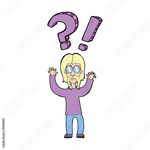 cartoon shocked man