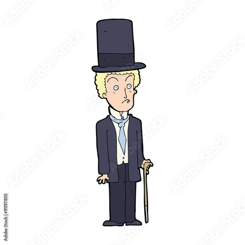 cartoon man wearing top hat