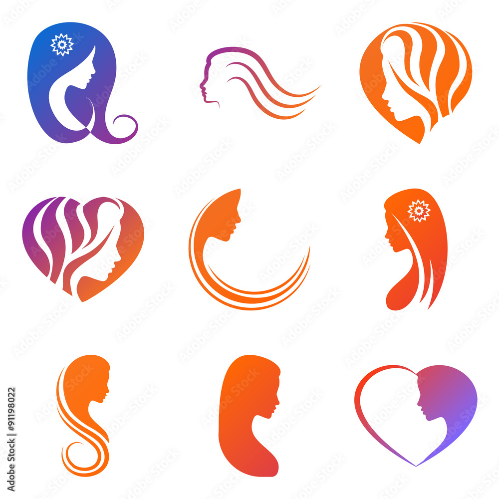 Set for Beauty company logo. Vector Set for Beauty company logo. Vector