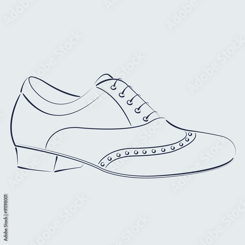 Sketched man s shoe