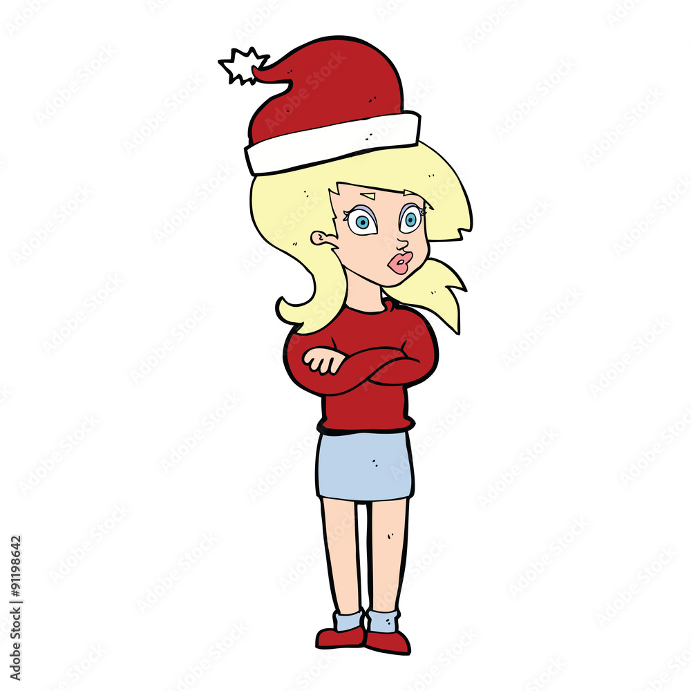 cartoon woman ready for christmas cartoon woman ready for christmas