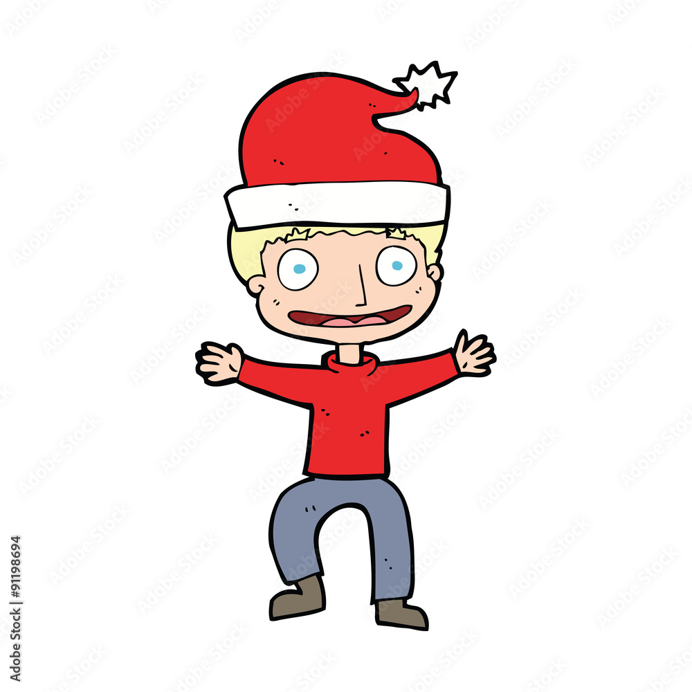 Naklejka premium cartoon man ready for christmas
