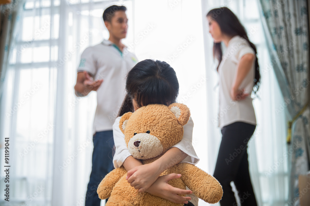 Sad child from this father and mother arguing Stock Photo | Adobe Stock