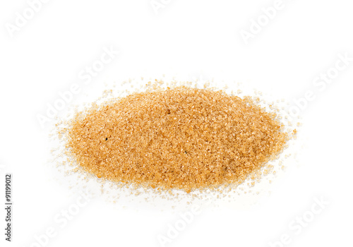 Brown sugar on white background