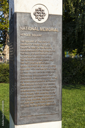 Information Plaque at Heroes Square in Budapest