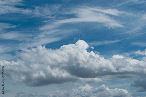 blue sky background with tiny clouds © nortongo