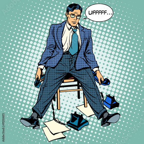 Tired businessman working stress