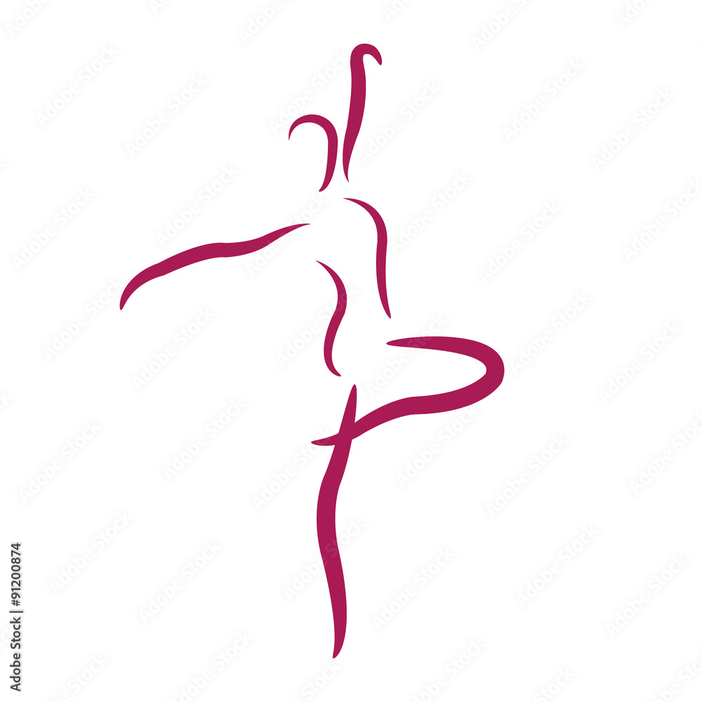Sketched dancing woman. Sketched dancing woman.