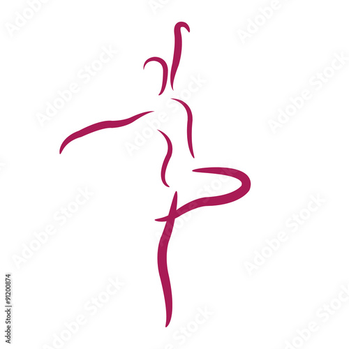 Sketched dancing woman.