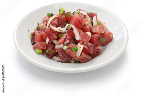 ahi poke, hawaiian raw tuna salad