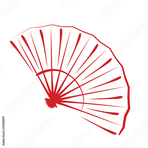Sketched folding fan.
