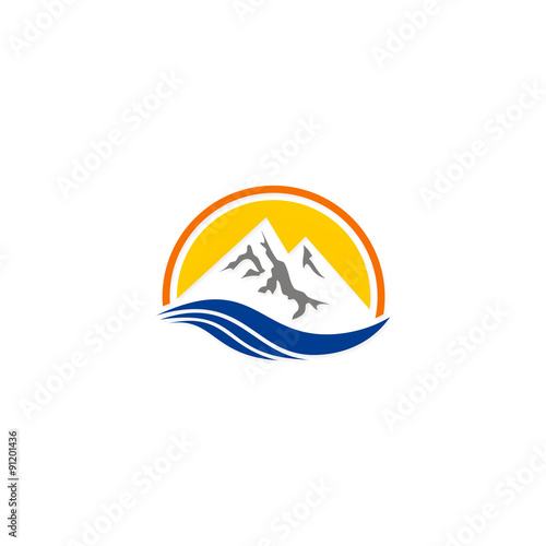 mountain icon water abstract vector logo